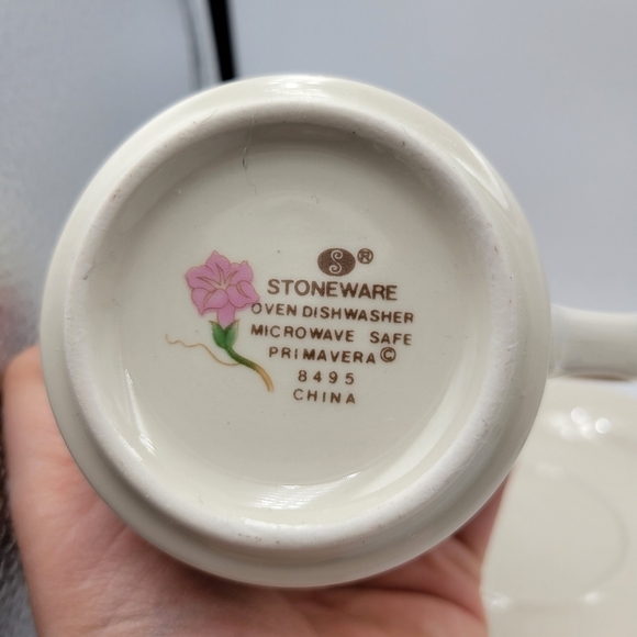 STONEWARE Vintage Sango Primavera #8495 Set of 2 Cups & Saucers - Picture 4 of 8